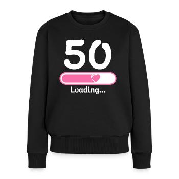 50. Geburtstag 50 Jahre Geburtstag Glückwunsch - Frauen Premium Bio Pullover - Schwarz - Vorne - Julia (174cm)