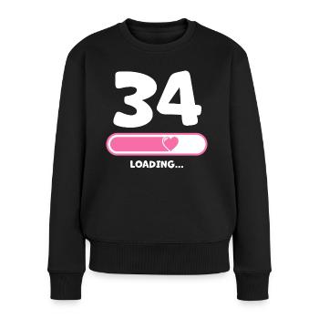 34. Geburtstag 34 Jahre Glückwunsch - Frauen Premium Bio Pullover - Schwarz - Vorne - Julia (174cm)