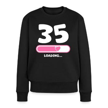 35ème anniversaire 35 ans cadeau - Pull Premium bio Femme - noir - Devant - Julia (174cm)
