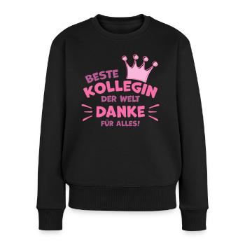 Beste Kollegin Abschiedsgeschenk Arbeitskollegin - Frauen Premium Bio Pullover - Schwarz - Vorne - Julia (174cm)