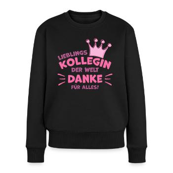 Lieblingskollegin Abschiedsgeschenk Kollegin - Frauen Premium Bio Pullover - Schwarz - Vorne - Julia (174cm)