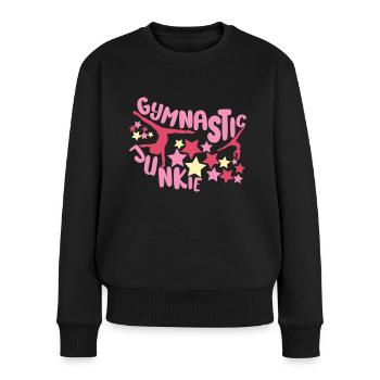 Gymnastic Junkie Design - Idée cadeau de gymnaste drôle - Pull Premium bio Femme - noir - Devant - Julia (174cm)
