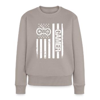 Gambler Gamer Gaming Funny saying - Women's Premium Organic Jumper - taupe - Front - Julia (174cm)
