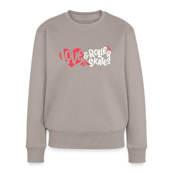 Rollschuhlaufen Liebe & Rollschuhe Rollerskate - Frauen Premium Bio Pullover - Taupe - Vorne - Julia (174cm)