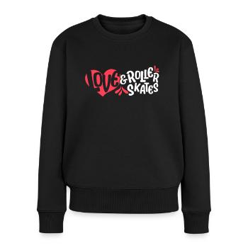 Rollschuhlaufen Liebe & Rollschuhe Rollerskate - Frauen Premium Bio Pullover - Schwarz - Vorne - Julia (174cm)