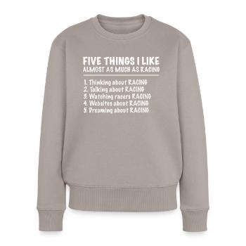 Racing Motorsport Dicton - Pull Premium bio Femme - taupe - Devant - Julia (174cm)