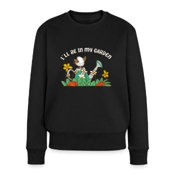 Gardening - IlI Will Be In My Garden with Birds - Women's Premium Organic Jumper - black - Front - Julia (174cm)