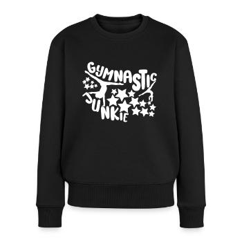 Gymnastic Junkie - Tumbling Proud Gymnast Gift - Frauen Premium Bio Pullover - Schwarz - Vorne - Julia (174cm)