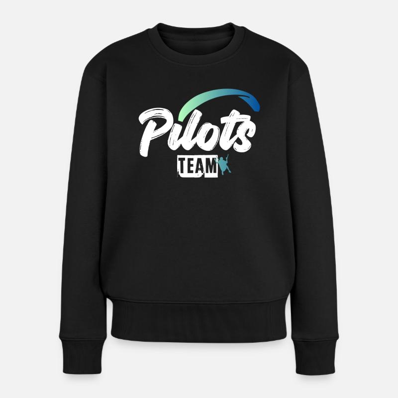 Pilots Team Gleitschirm - Frauen Premium Bio Pullover - Schwarz