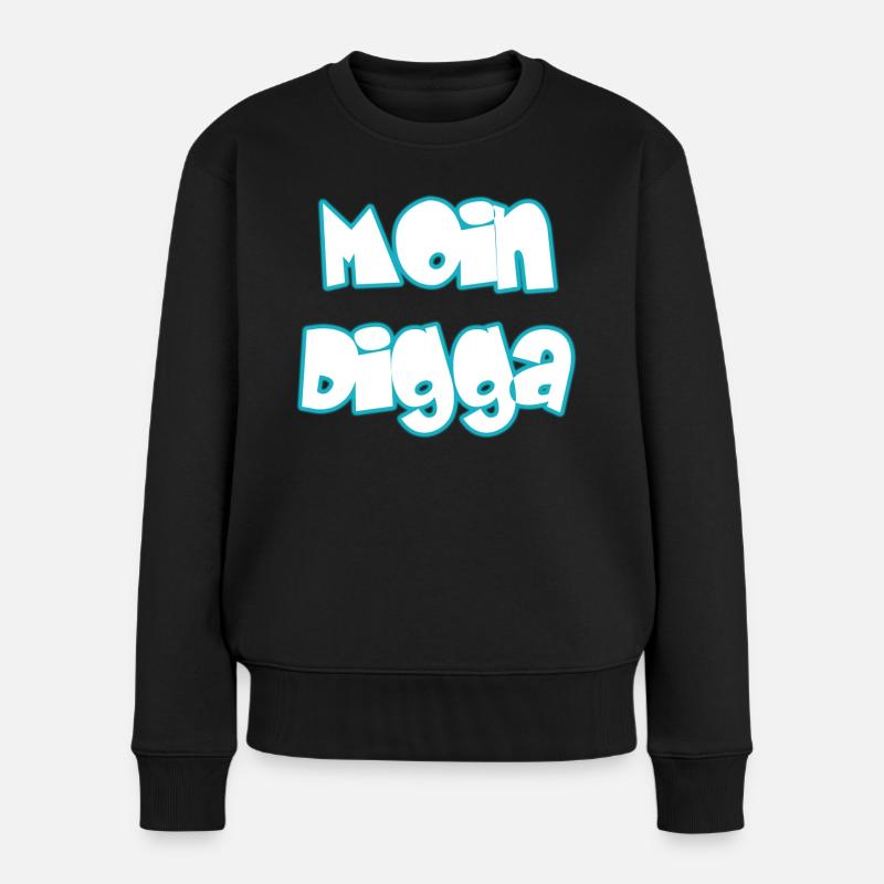 Moin Digga - Frauen Premium Bio Pullover - Schwarz