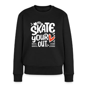 Skater Girl - Skate Your Heart Out - Rollerskate - Women's Premium Organic Jumper - black - Front - Julia (174cm)