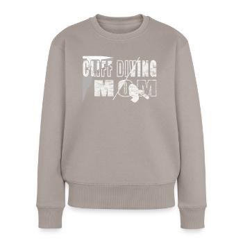 Cliff diving mom - Cliff jumping - Women's Premium Organic Jumper - taupe - Front - Julia (174cm)