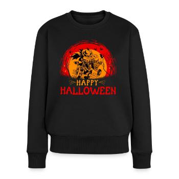 Happy Halloween - Frauen Premium Bio Pullover - Schwarz - Vorne - Julia (174cm)
