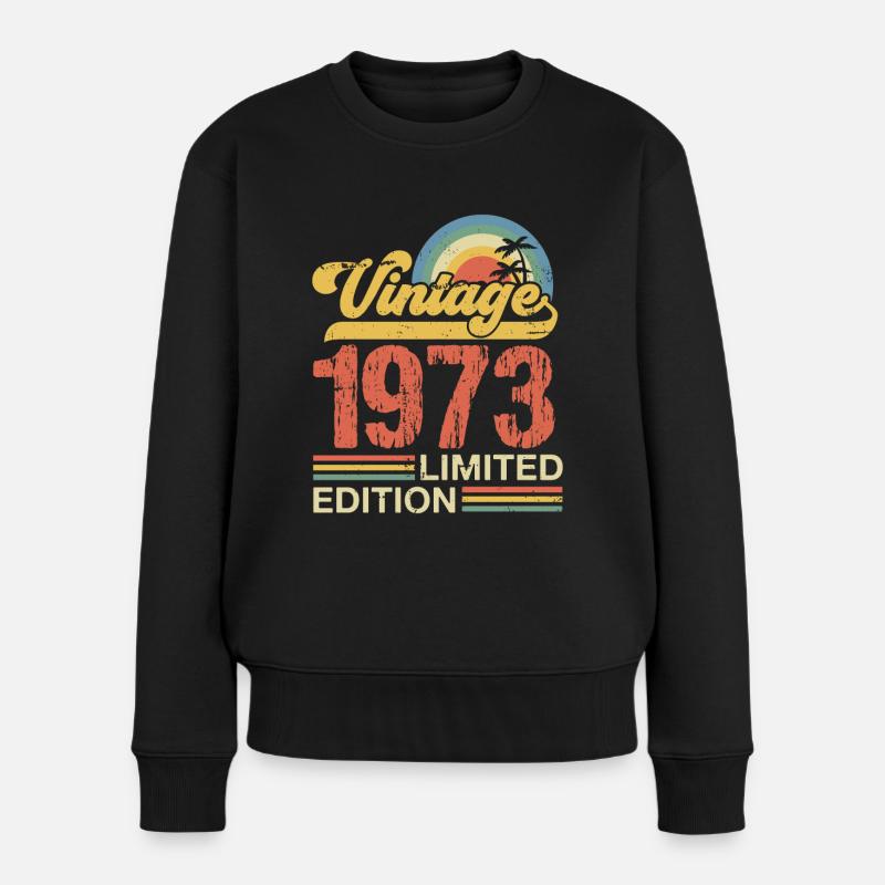 Jahrgang 1973 - Frauen Premium Bio Pullover - Schwarz