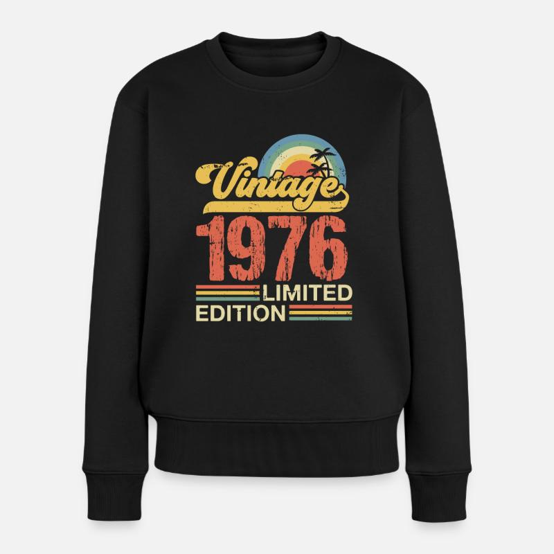 Jahrgang 1976 - Frauen Premium Bio Pullover - Schwarz