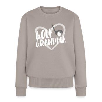 Golf Spieler Spruch Geschenkidee - Frauen Premium Bio Pullover - Taupe - Vorne - Julia (174cm)