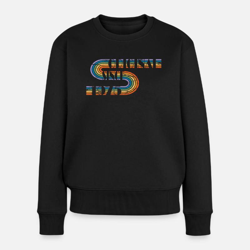 Vintage Geburtstagsdesign Original 1975 - Frauen Premium Bio Pullover - Schwarz