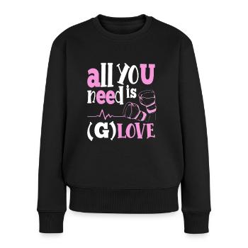 Boxing All You Need Is G-Love Gloves Women Boxer - Frauen Premium Bio Pullover - Schwarz - Vorne - Julia (174cm)