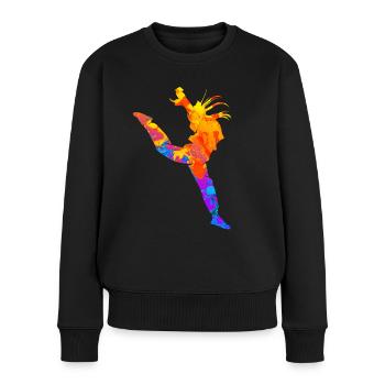 Break Dance Hip Hop Tanzen Tänzer - Frauen Premium Bio Pullover - Schwarz - Vorne - Julia (174cm)