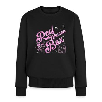 Pink Boxing Gloves - Real Woman Box - Women Boxer - Frauen Premium Bio Pullover - Schwarz - Vorne - Julia (174cm)