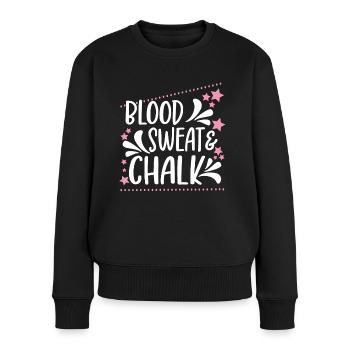 Sueur de sang et craie - Idée cadeau de gymnaste fière - Pull Premium bio Femme - noir - Devant - Julia (174cm)