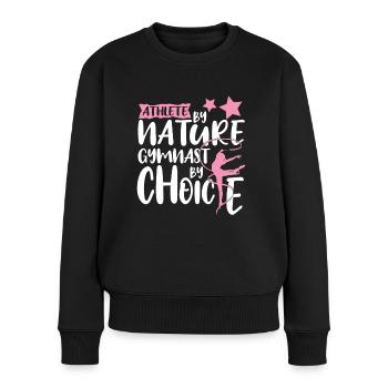 Athlète par nature Gymnaste Par choix Fier Acrobat - Pull Premium bio Femme - noir - Devant - Julia (174cm)