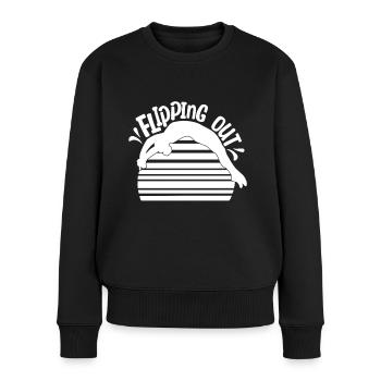 Flipping Out - Tumbling Funny Gymnast Gift Idea - Women's Premium Organic Jumper - black - Front - Julia (174cm)
