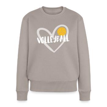 Volleyball Spieler Geschenk - Frauen Premium Bio Pullover - Taupe - Vorne - Julia (174cm)