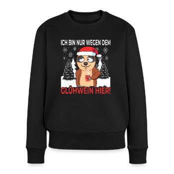 Glühwein Weihnachsmarkt & Ugly Christmas Sprüche - Frauen Premium Bio Pullover - Schwarz - Vorne - Julia (174cm)