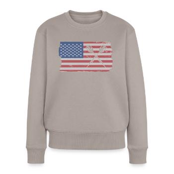 Joueur de fléchettes Fléchettes - Pull Premium bio Femme - taupe - Devant - Julia (174cm)