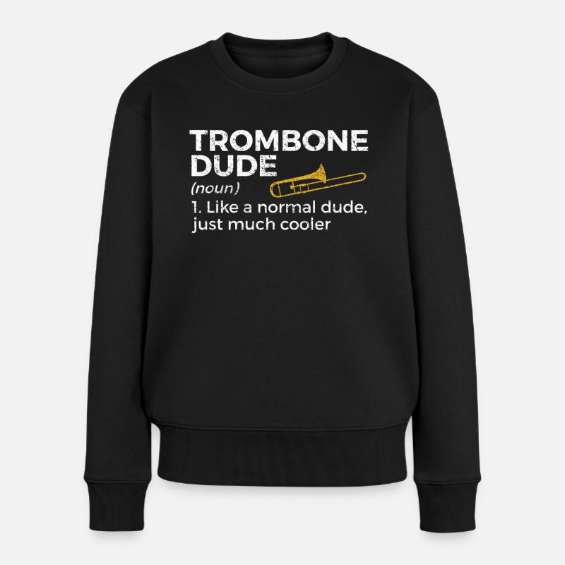 Posaune Musiker Blasmusik - Frauen Premium Bio Pullover - Schwarz