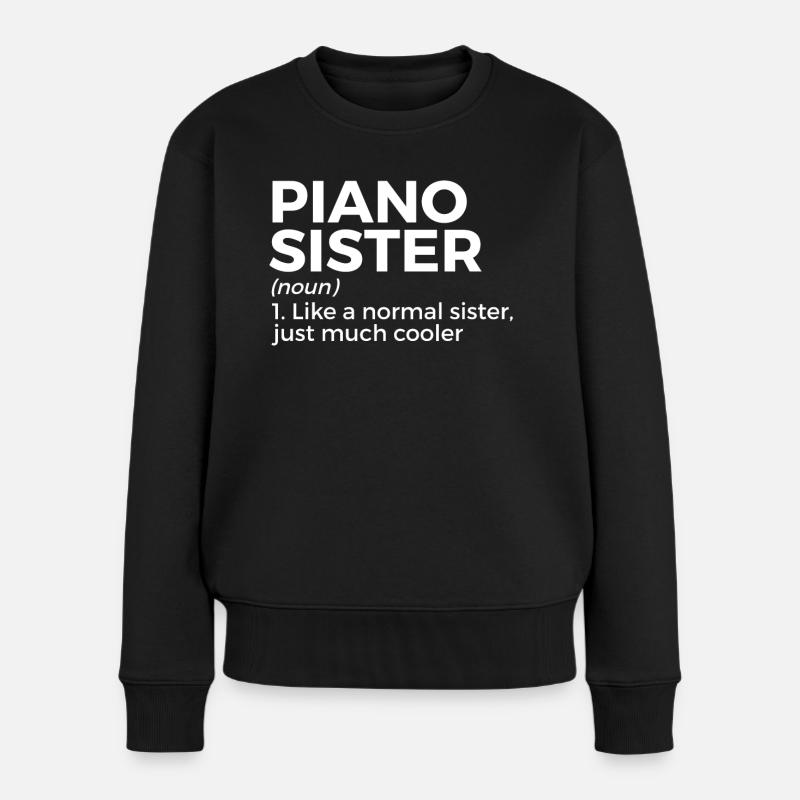 Klavier Musiker - Frauen Premium Bio Pullover - Schwarz