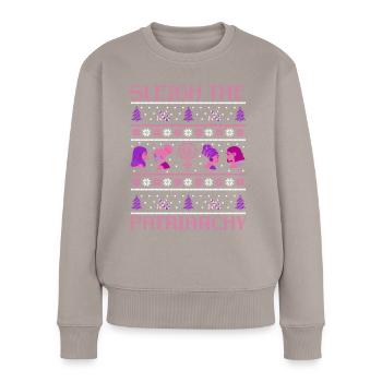 Sleigh The Patriarchy - Women's Premium Organic Jumper - taupe - Front - Julia (174cm)