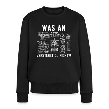 Maschinenbauer Maschinenbau Ingenieur Geschenk - Frauen Premium Bio Pullover - Schwarz - Vorne - Julia (174cm)