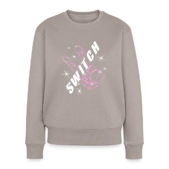 Boxing Gloves Switch High Heels Women Boxer Gifts - Frauen Premium Bio Pullover - Taupe - Vorne - Julia (174cm)