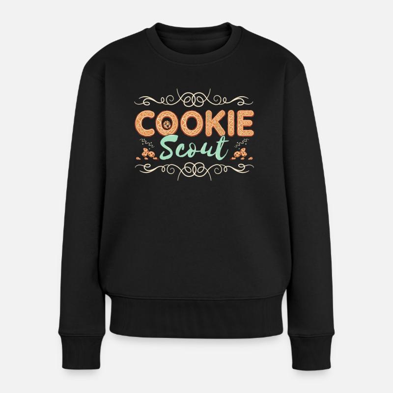 Drôle de chocolat -Pain d’épices -Biscuits de Noël - Pull Premium bio Femme - noir