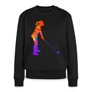 Golfeur Golfeur Golf Femmes Golf Course Clubs de golf - Pull Premium bio Femme - noir - Devant - Julia (174cm)