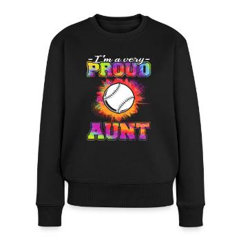 Baseball - Baseballspieler - Frauen Premium Bio Pullover - Schwarz - Vorne - Julia (174cm)
