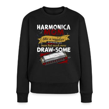 Lustiges Vintage Mundharmonika-Instrument - Frauen Premium Bio Pullover - Schwarz - Vorne - Julia (174cm)