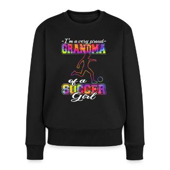 Grand-mère d’une footballeuse - Fußballspieler Oma - Pull Premium bio Femme - noir - Devant - Julia (174cm)