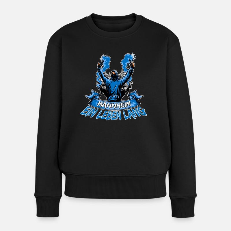 Mannheim ein Leben lang - Frauen Premium Bio Pullover - Schwarz