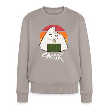 Onigiri Nihon Foodie Japan Fan Anime - Women's Premium Organic Jumper - taupe - Front - Julia (174cm)