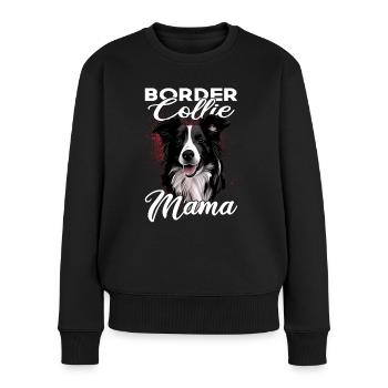 Border Collie Mama - Hundemama - Frauen Premium Bio Pullover - Schwarz - Vorne - Julia (174cm)