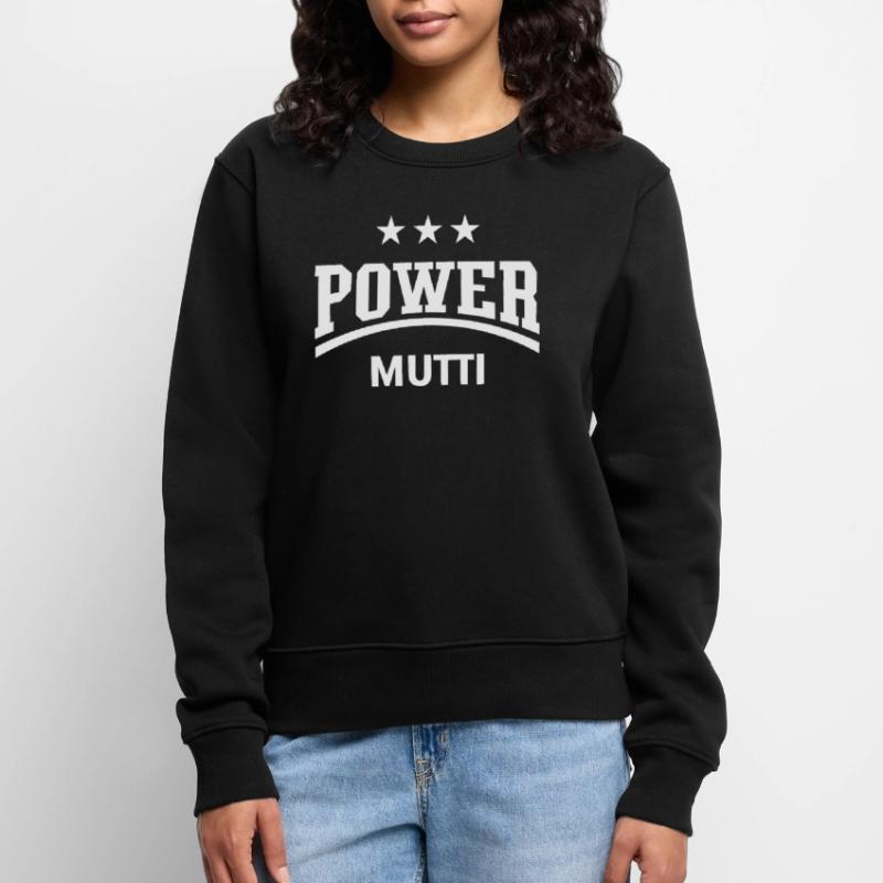 Power Mutti (Mama, Mami, Mutter, Muttertag, White) Frauen Premium Bio Pullover
