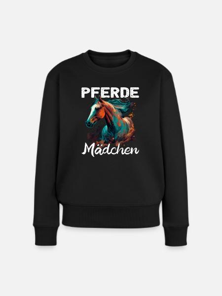 Pferdemädchen - Reiter - Westernreiter - Frauen Premium Bio Pullover - Schwarz