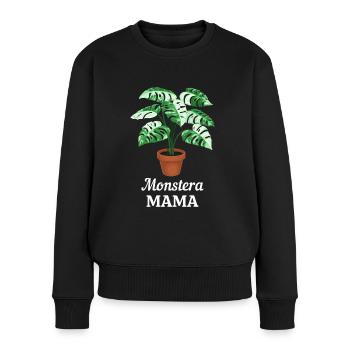 Monstera Mama - Frauen Premium Bio Pullover - Schwarz - Vorne - Julia (174cm)