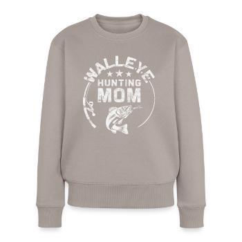 Héroïne de sandre - Chasseresse du doré jaune - Pull Premium bio Femme - taupe - Devant - Julia (174cm)