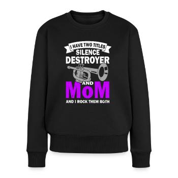 Trompete - Trompeter- Trompetenspieler Orchesta - Frauen Premium Bio Pullover - Schwarz - Vorne - Julia (174cm)