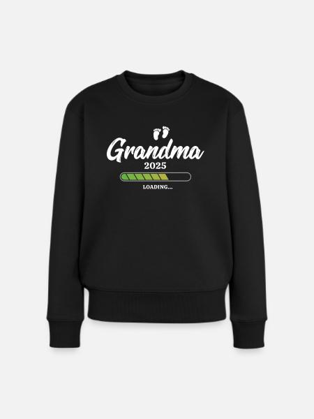Grandma Loading 2025 - Frauen Premium Bio Pullover - Schwarz