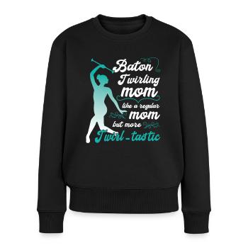 Gymnastik Tanz Baton Wirbeln Turnen - Frauen Premium Bio Pullover - Schwarz - Vorne - Julia (174cm)